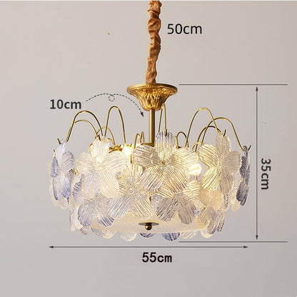 Vintage Flower Shape Stained Glass Chandelier For Living Room